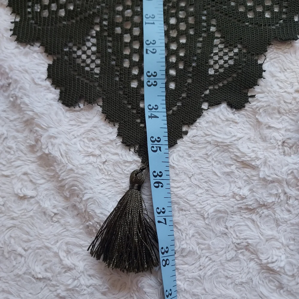 Elegant Olive Green Crochet Table Runners Set Of 5 Holiday Grandmacore Fancy